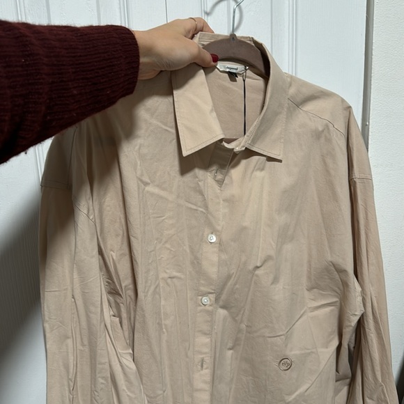 W.concept beige oversized shirt Depound [EXCLUSIVE] one size - Picture 8 of 8